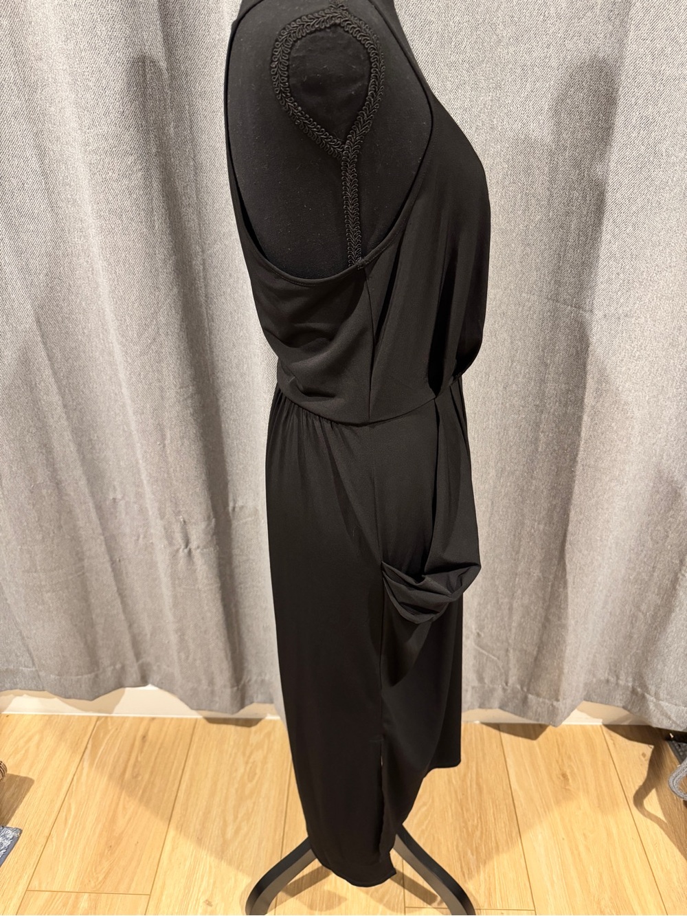 BCBGeneration Black Draped Midi Dress - Picture 3 of 5